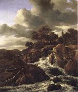 Jacob van Ruisdael A Waterfall with Rocky Hilla and Trees china oil painting reproduction